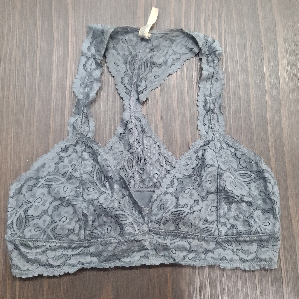 Free People Charcoal Lace Bralette